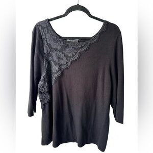 Lane Bryant Black Asymmetrical Sweater Size 2X